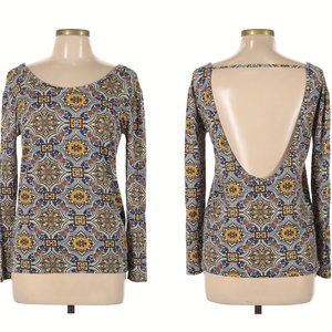 Boohoo Bare Back Printed Top